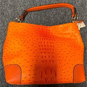 Alyssa 3 Piece Faux Ostrich Purse & Wallet Set